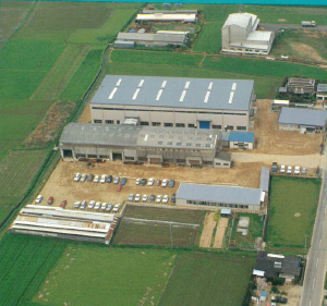 Photo of new main office building and factory (aerial view)