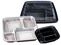Plastic containers for convenience store prepackaged lunches, etc.