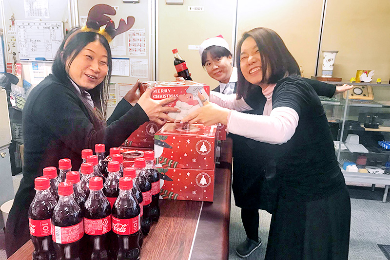 Giving Out Christmas Cake